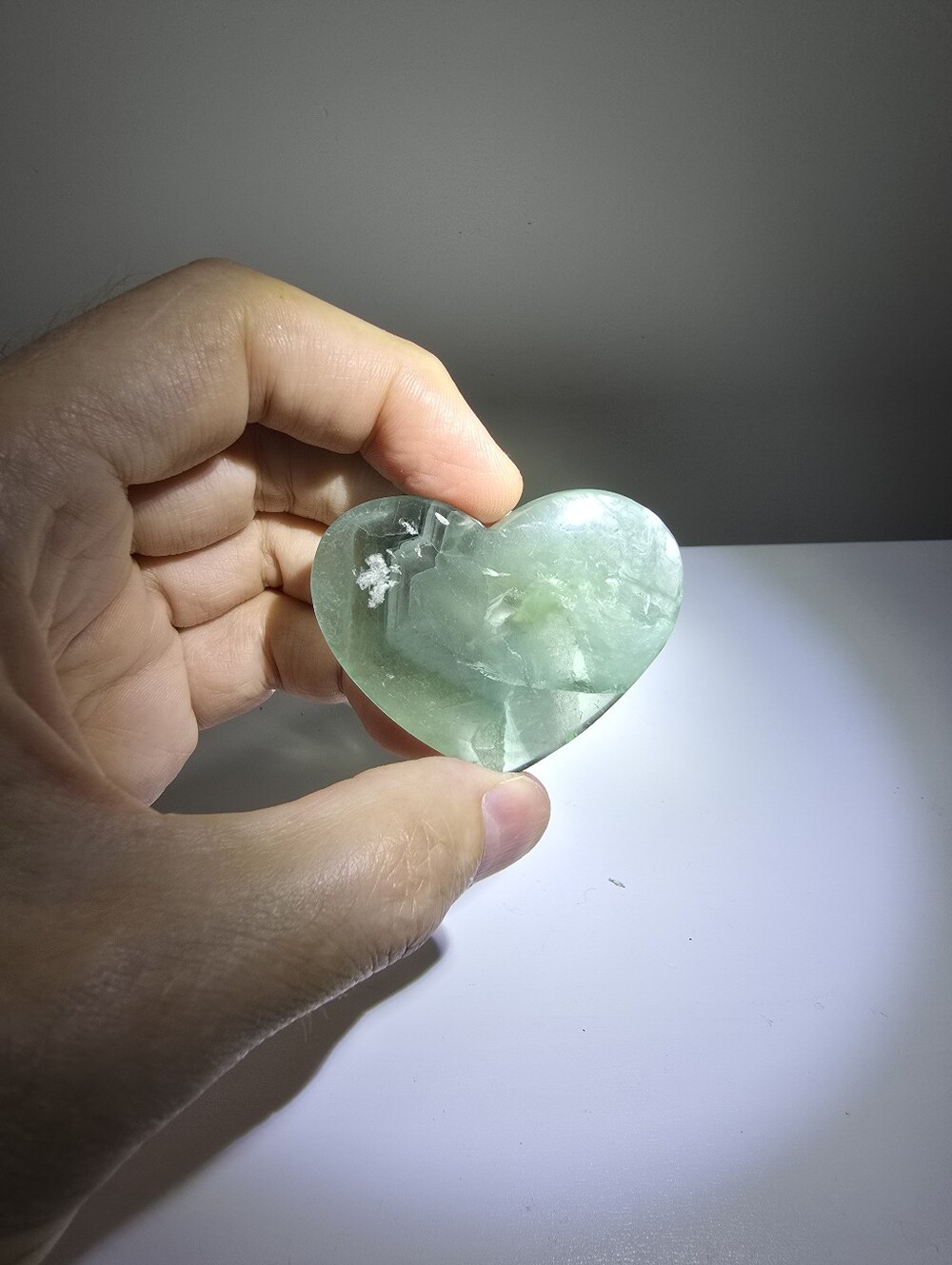 Fluorite Crystal Heart #L